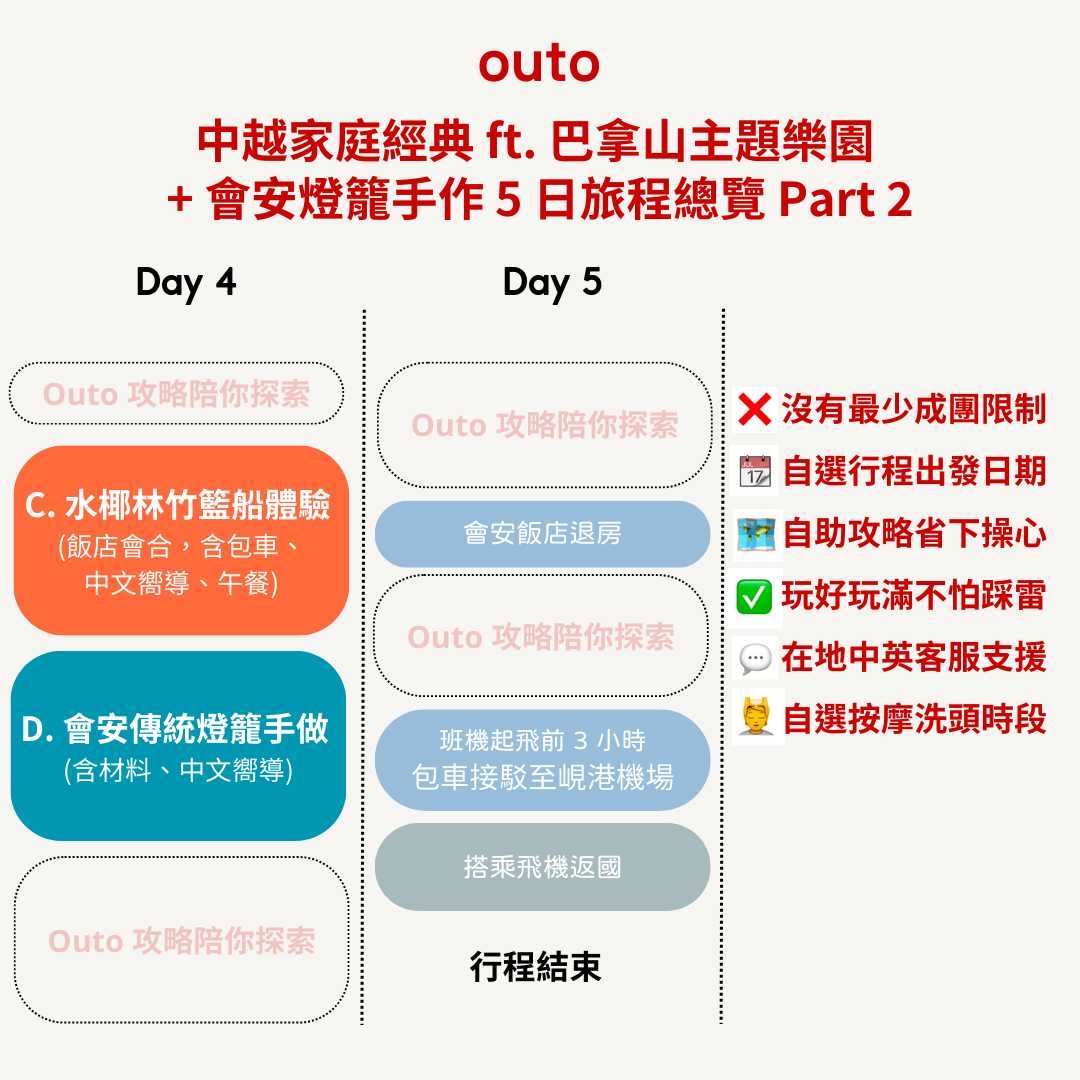 中越家庭經典 ft. 巴拿山主題樂園 + 會安燈籠手作 5 日 - 含稅簽網卡 (2人成行) Family Vietnam Central ft. Ba Na Hills & Hoi An Lantern Making 5 Days