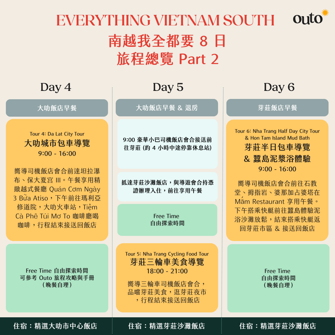 南越我全都要 8 日 ft. 胡志明都會 & 大叻花都 & 芽莊珍珠樂園 - 含稅簽網卡 (2 人成行)