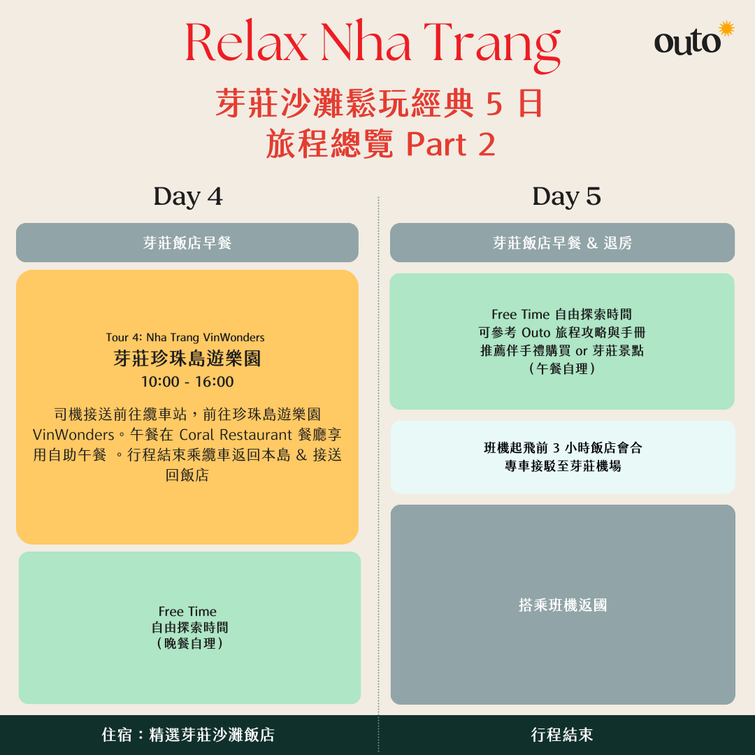 芽莊鬆玩經典 5 日 ft. 蠶島泥漿浴  & 珍珠島樂園 - 含稅簽網卡 (2 人成行)