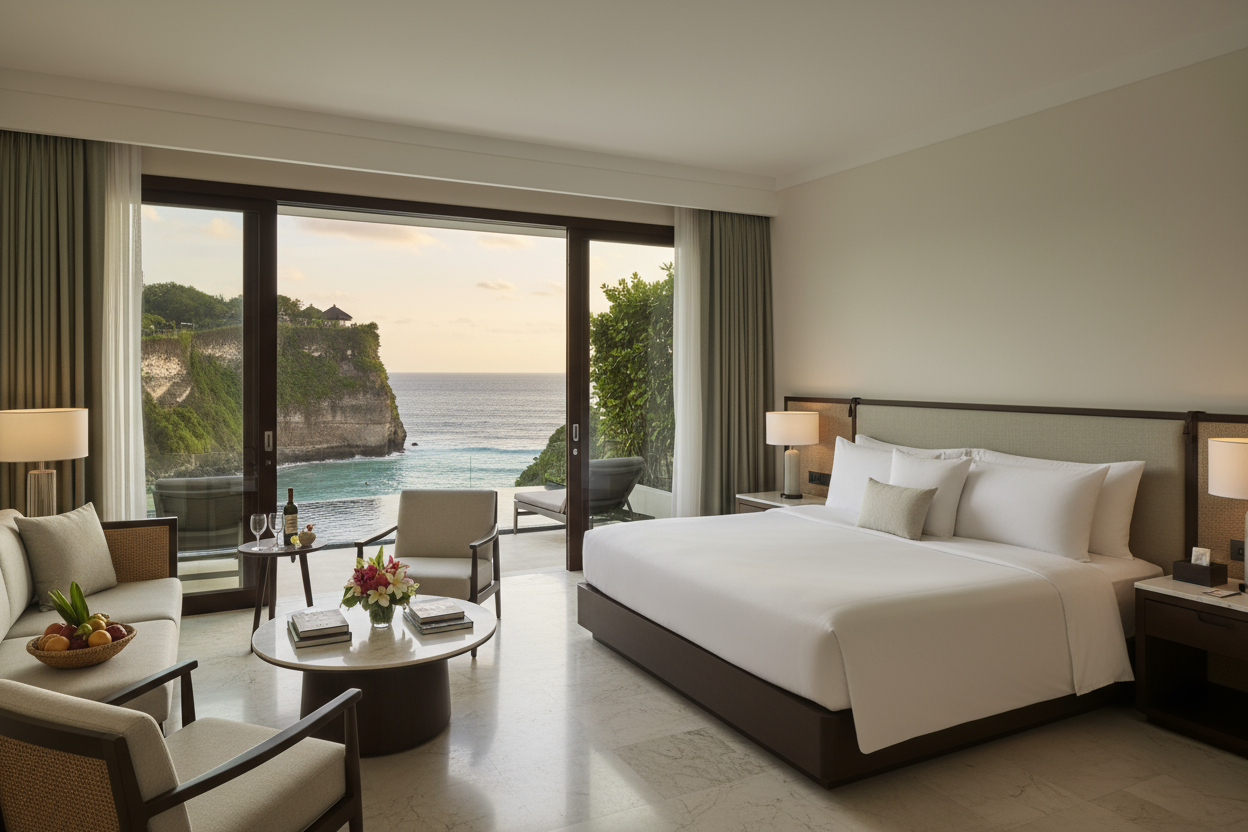 Uluwatu hotel deluxe room with view 